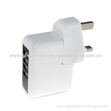 Four USB Travel Charger, 100 to 240V AC, 50/60Hz Input, Sized 69*53*28mm